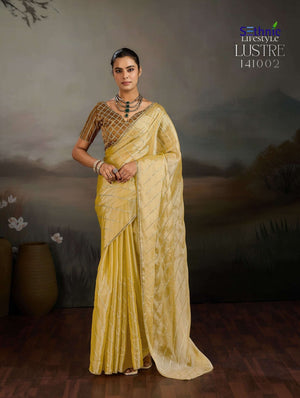 SETHNIC LUSTRE CHIC Moss Chiffon Sarees - Amrah Wholesale