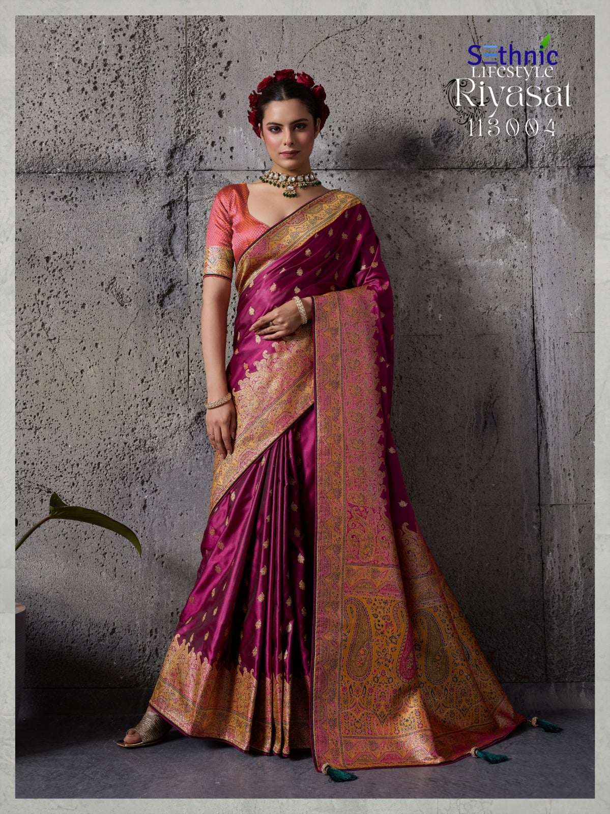 SETHNIC RIYASAT Satin Silk Saree