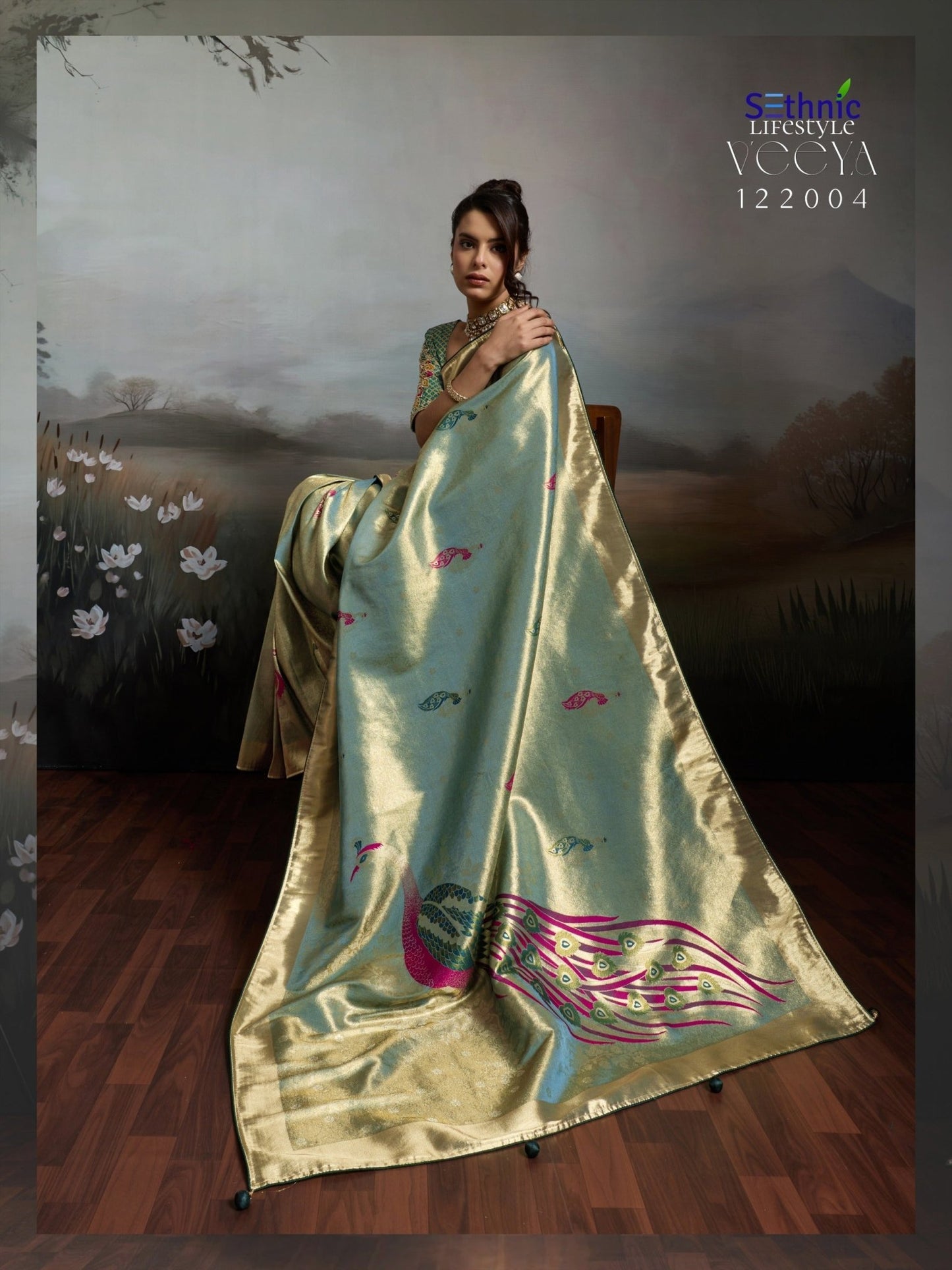 Sethnic Veeya Classic Kahani Banarasi Jacquard Saree - Amrah Wholesale