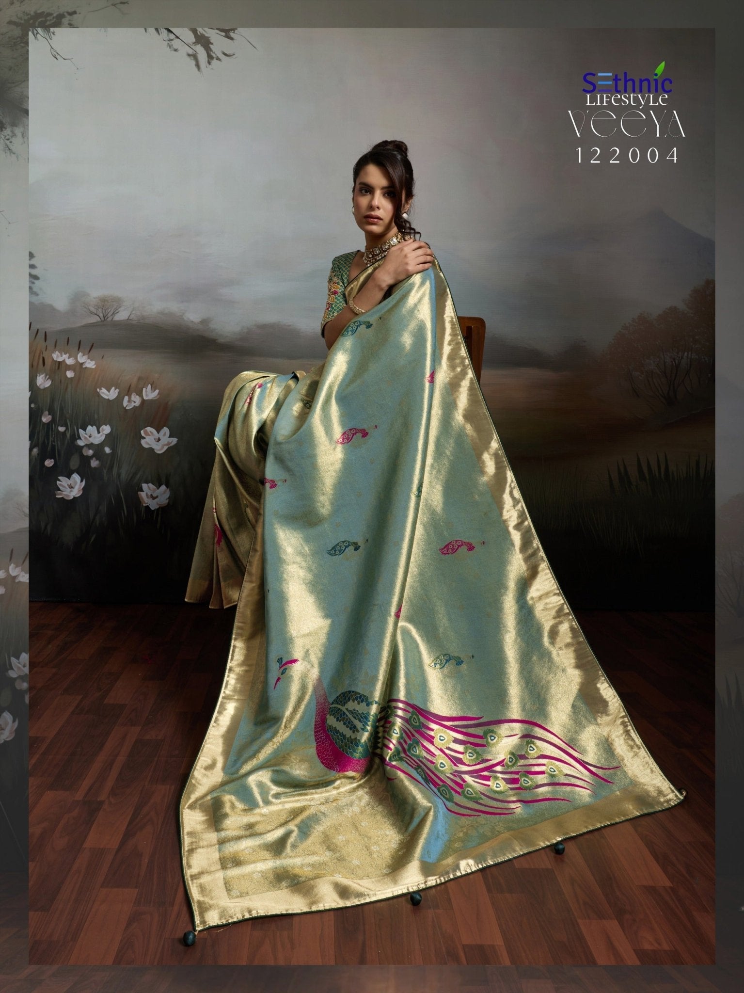 Sethnic Veeya Classic Kahani Banarasi Jacquard Saree - Amrah Wholesale