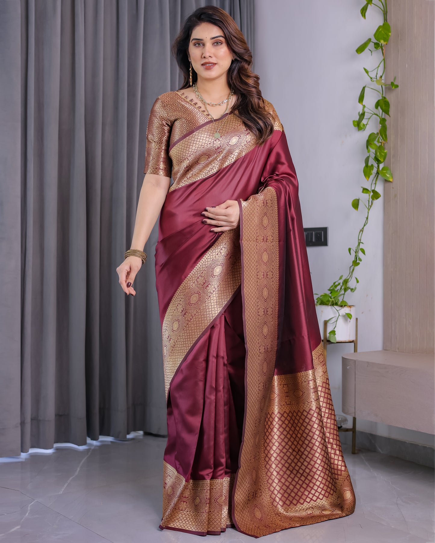 Amrah Wholesale Sh Jcq 01 Lichi Silk Saree