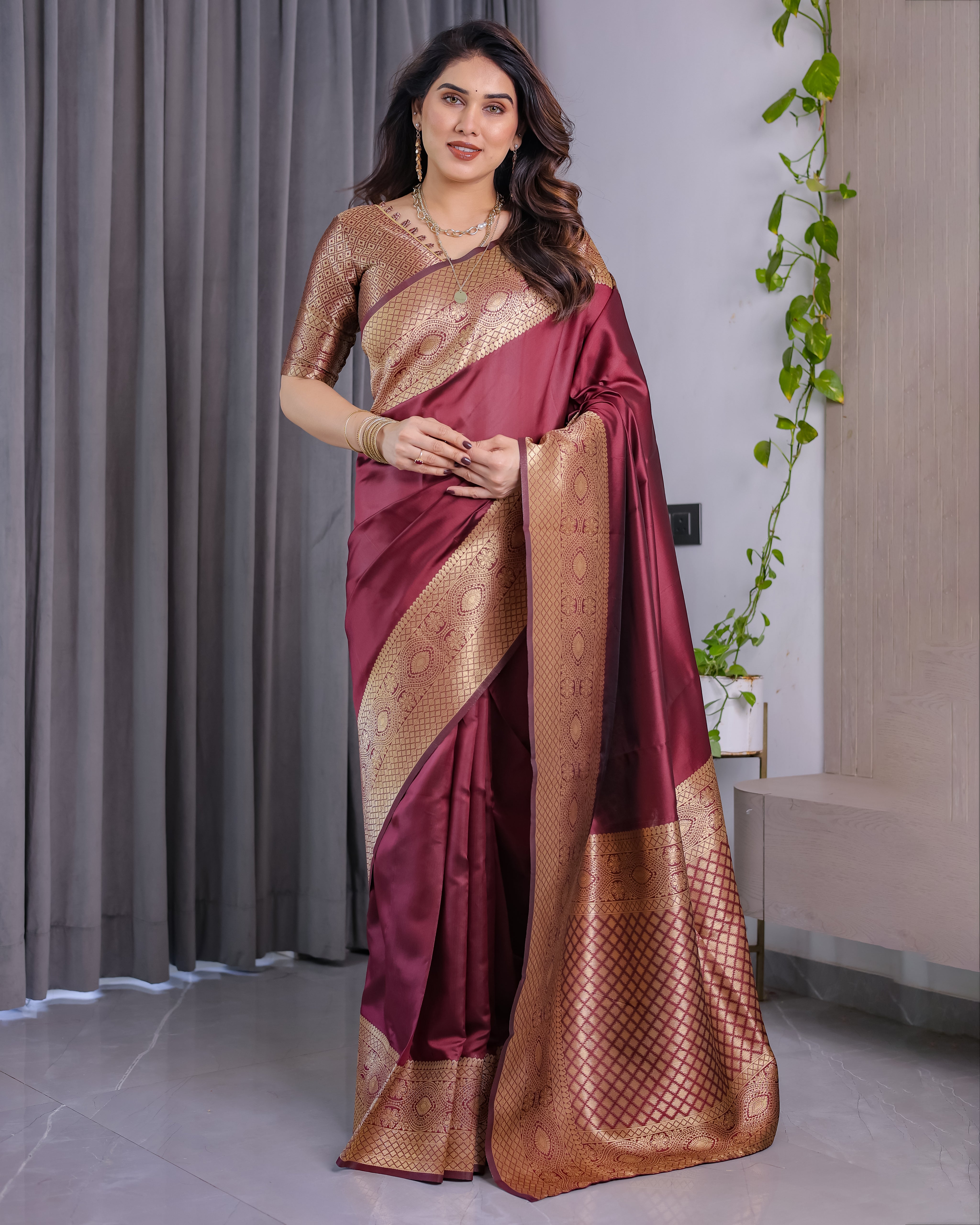 Amrah Wholesale Sh Jcq 01 Lichi Silk Saree