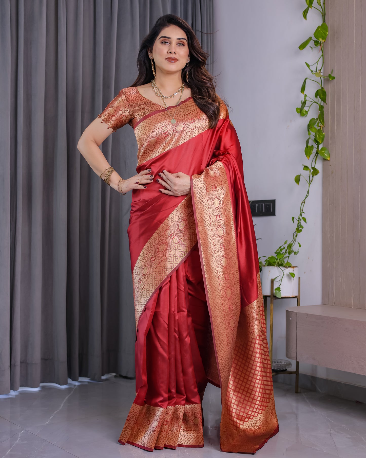 Amrah Wholesale Sh Jcq 01 Lichi Silk Saree