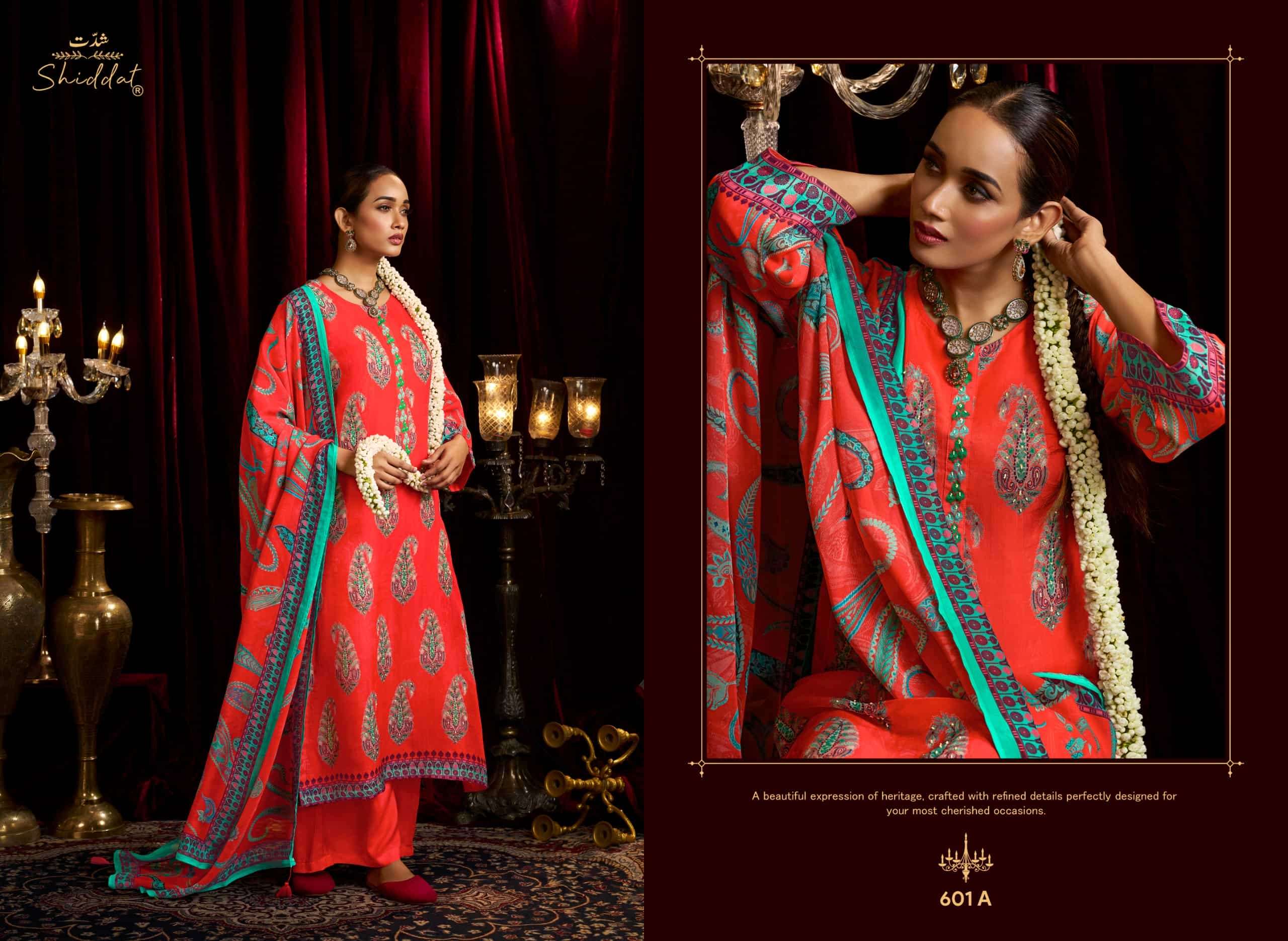Shiddat Bell Rose 601 Viscose Organza Dress Material
