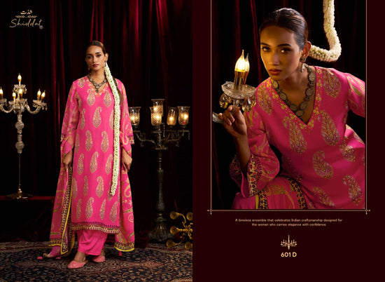 Shiddat Bell Rose 601 Viscose Organza Dress Material