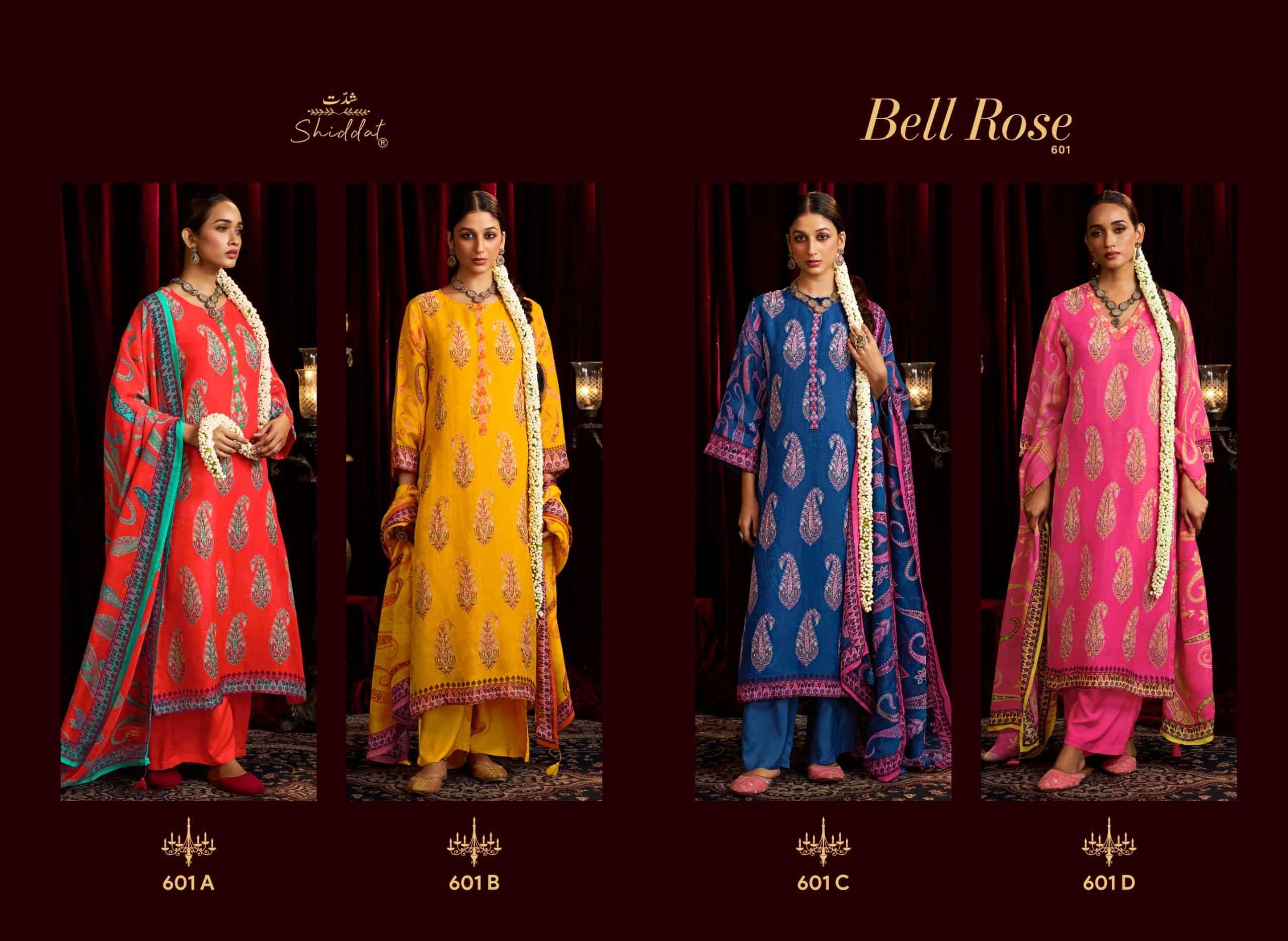 Shiddat Bell Rose 601 Viscose Organza Dress Material