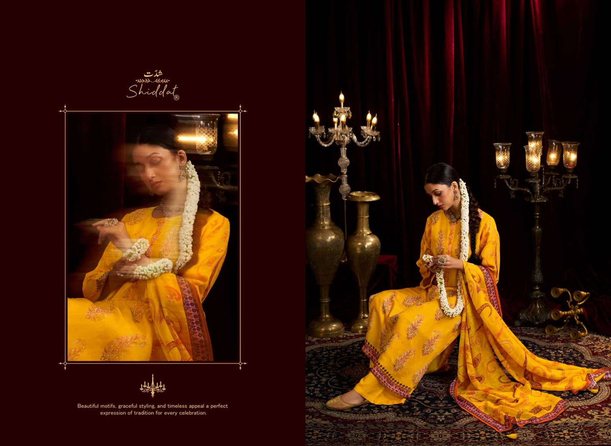 Shiddat Bell Rose 601 Viscose Organza Dress Material - Amrah Wholesale