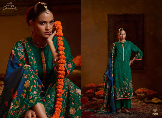 Shiddat Bell Rose 701 Viscose Organza Dress Material - Amrah Wholesale