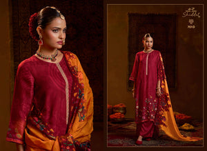 Shiddat Bell Rose 701 Viscose Organza Dress Material