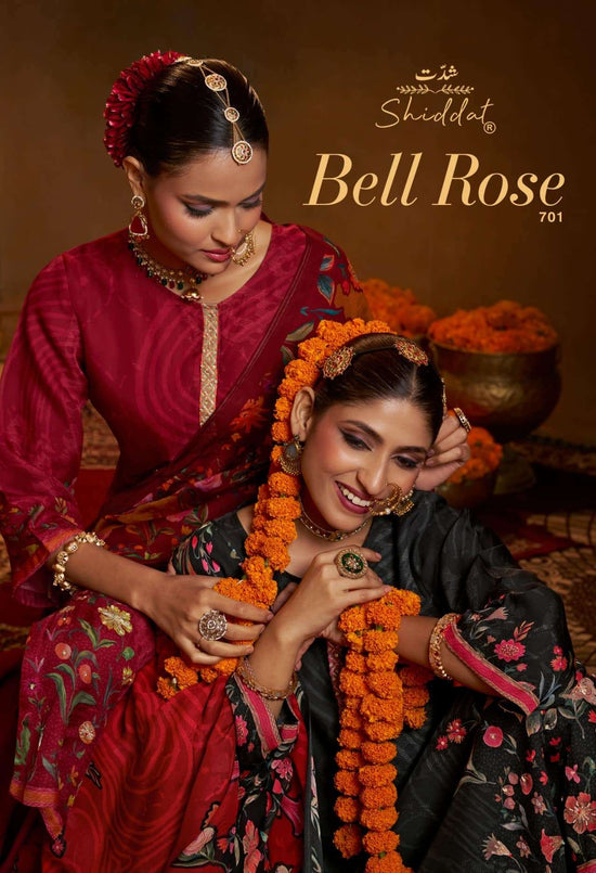 Shiddat Bell Rose 701 Viscose Organza Dress Material