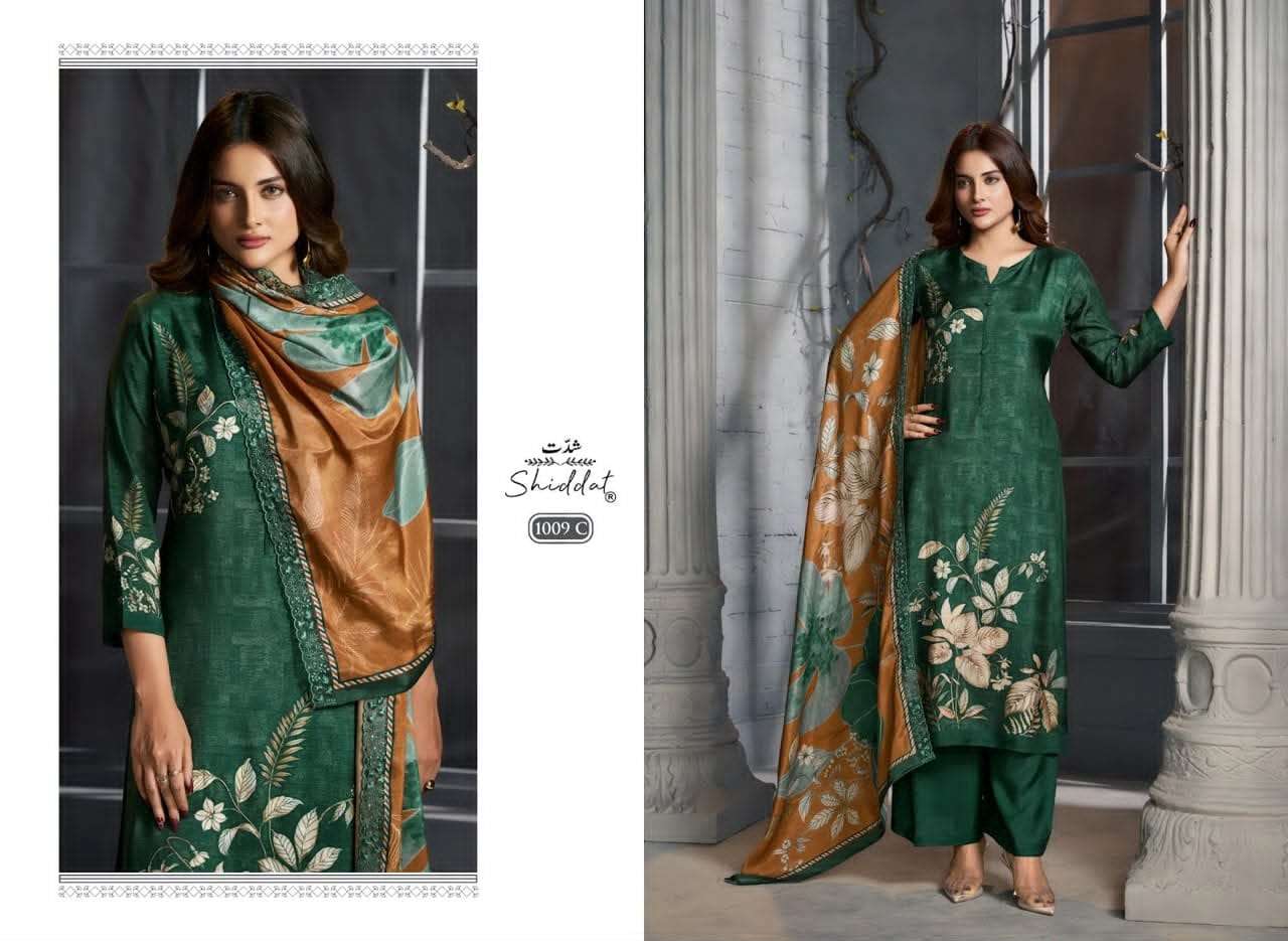 Shiddat Bluebell 1009 Muslin Digital Printed Dress Material - Amrah Wholesale