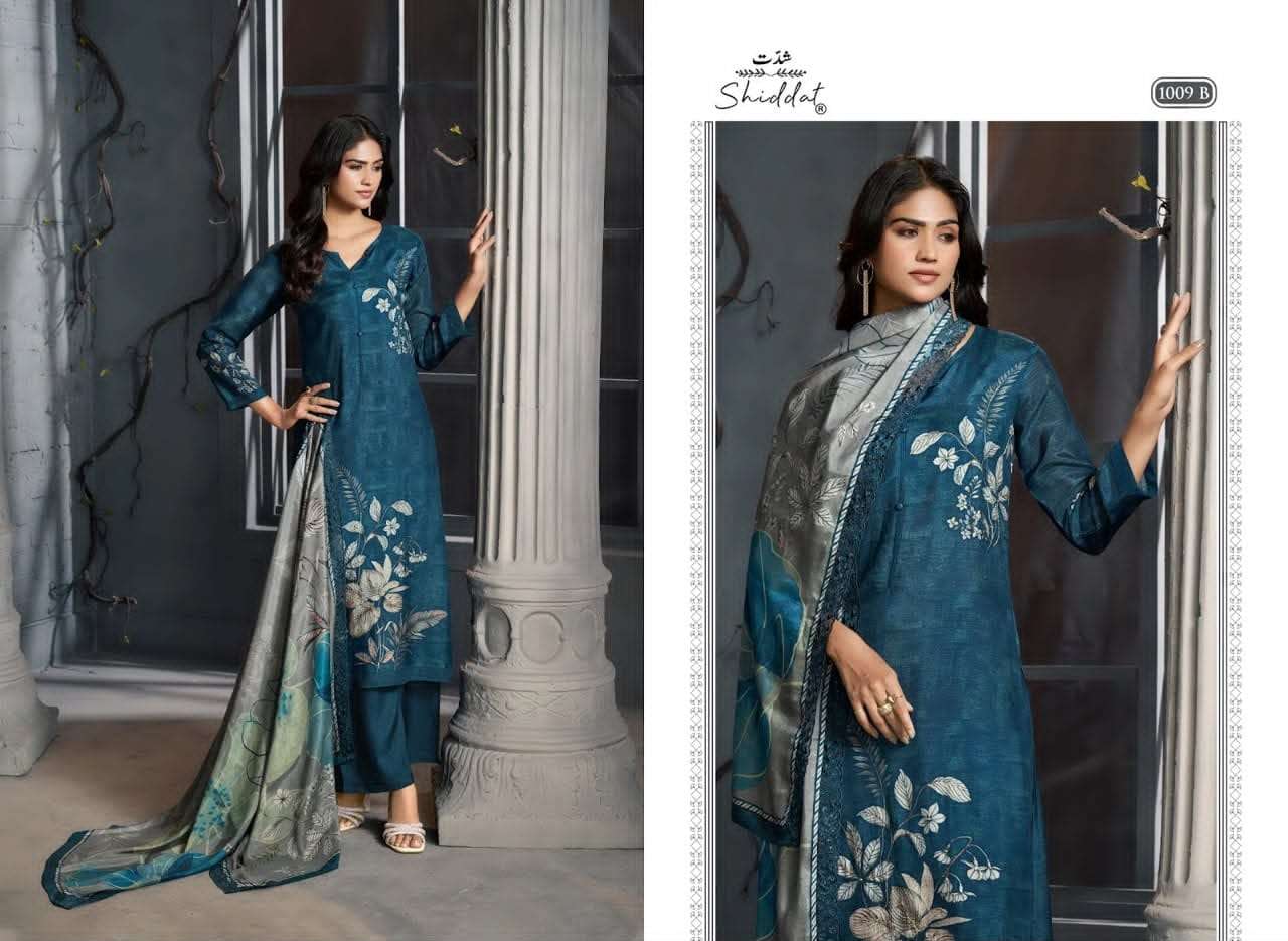Shiddat Bluebell 1009 Muslin Digital Printed Dress Material - Amrah Wholesale