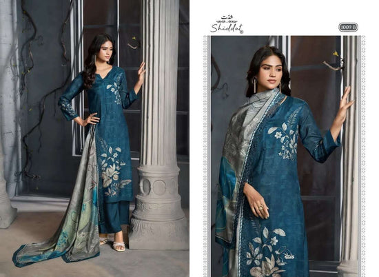 Shiddat Bluebell 1009 Muslin Digital Printed Dress Material - Amrah Wholesale
