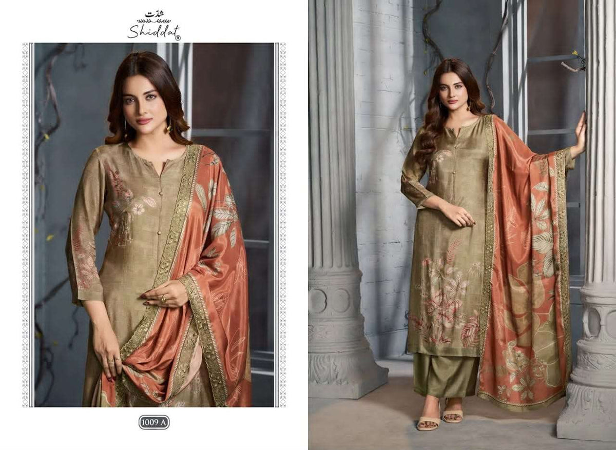 Shiddat Bluebell 1009 Muslin Digital Printed Dress Material - Amrah Wholesale