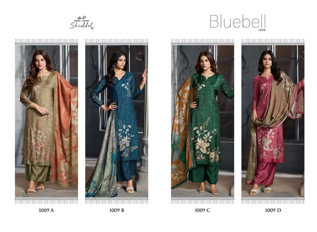 Shiddat Bluebell 1009 Muslin Digital Printed Dress Material - Amrah Wholesale