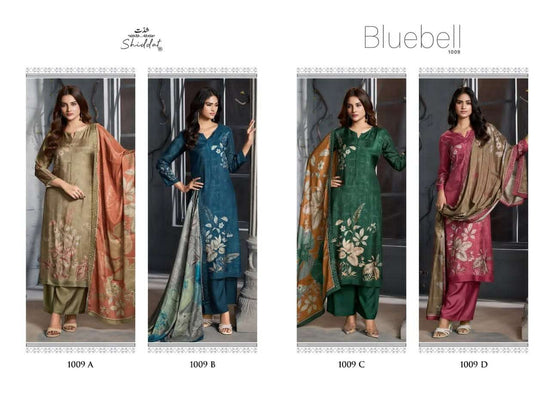 Shiddat Bluebell 1009 Muslin Digital Printed Dress Material - Amrah Wholesale