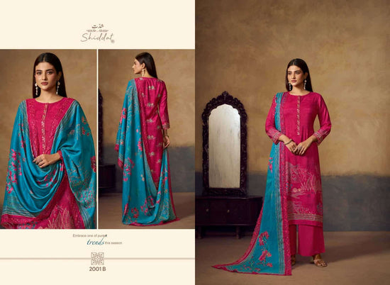 Shiddat Bluebell Vol 2 2001 Pure Muslin Dress Material - Amrah Wholesale