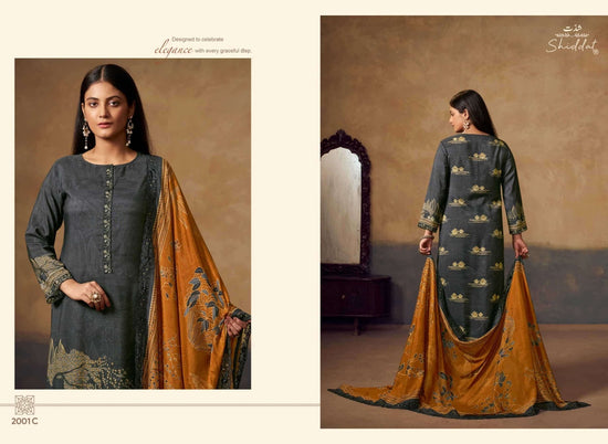Shiddat Bluebell Vol 2 2001 Pure Muslin Dress Material - Amrah Wholesale