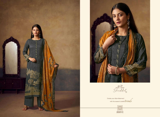 Shiddat Bluebell Vol 2 2001 Pure Muslin Dress Material - Amrah Wholesale