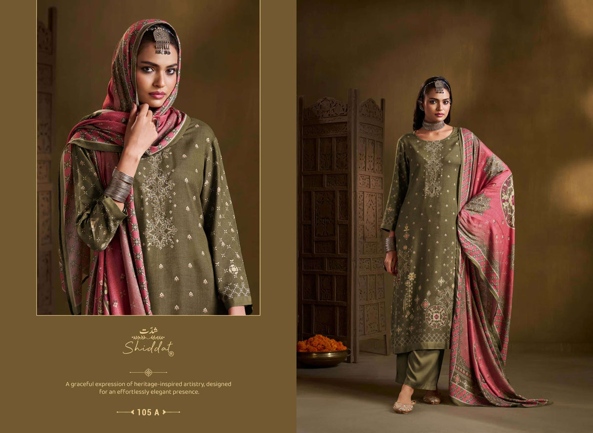 Shiddat Calista 105 Digital Printed Viscose Pashmina Dress Material