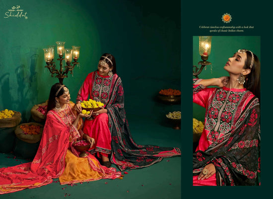 Shiddat Enzo 401 Viscose Muslin Dress Material - Amrah Wholesale
