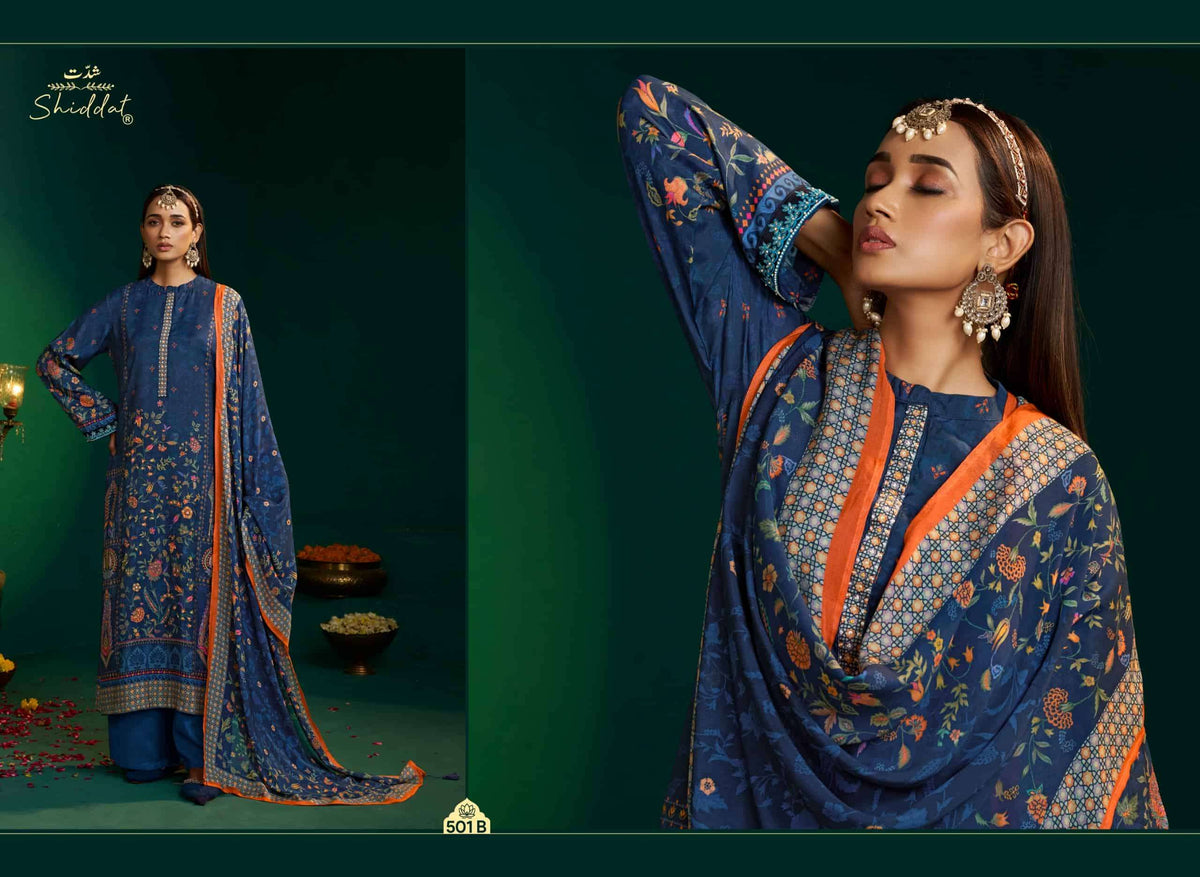 Shiddat Enzo 501 Viscose Muslin Dress Material