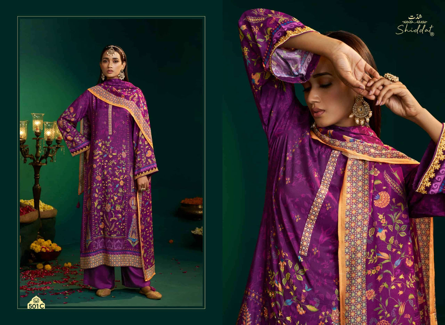 Shiddat Enzo 501 Viscose Muslin Dress Material