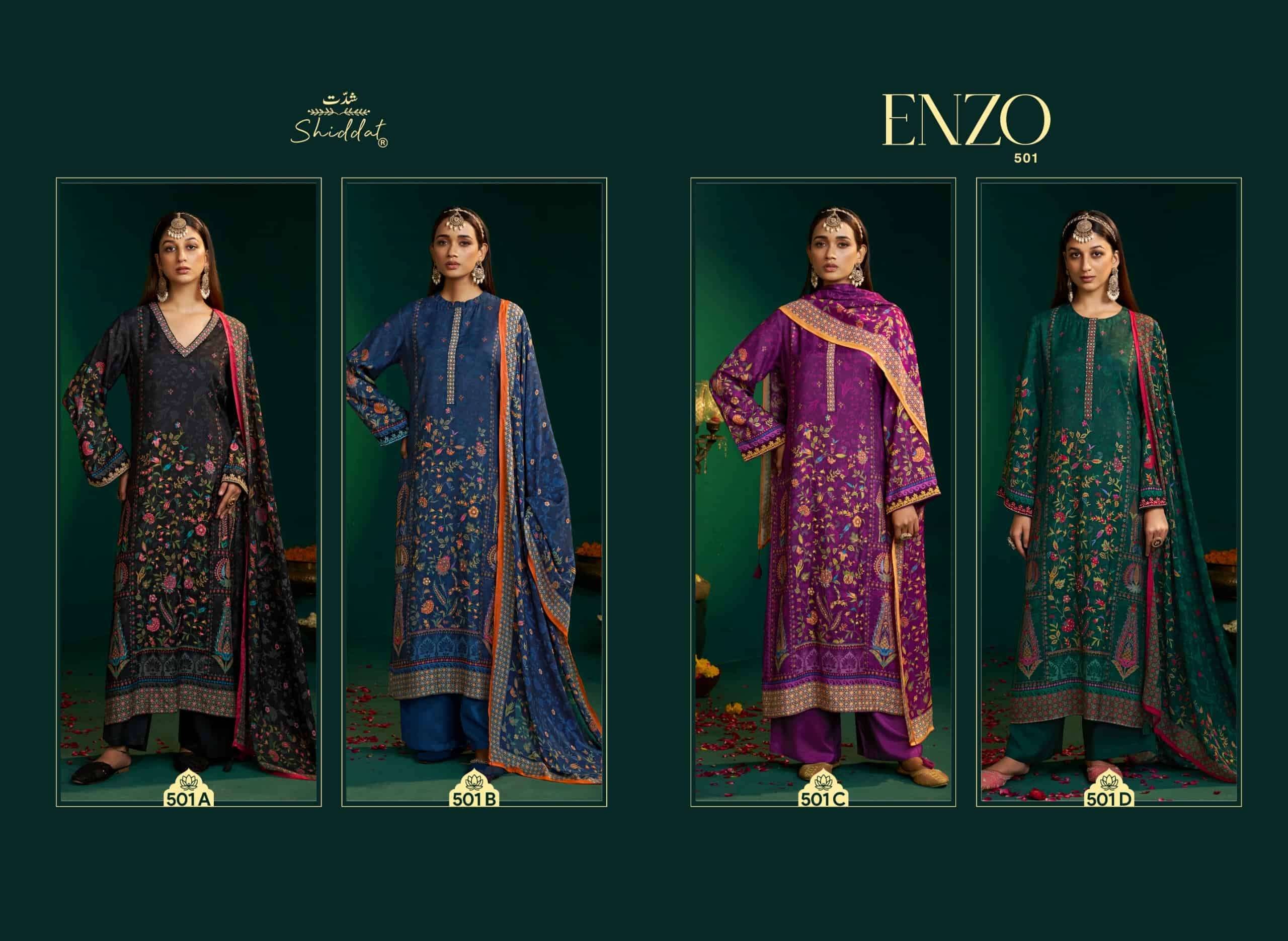 Shiddat Enzo 501 Viscose Muslin Dress Material