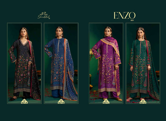 Shiddat Enzo 501 Viscose Muslin Dress Material