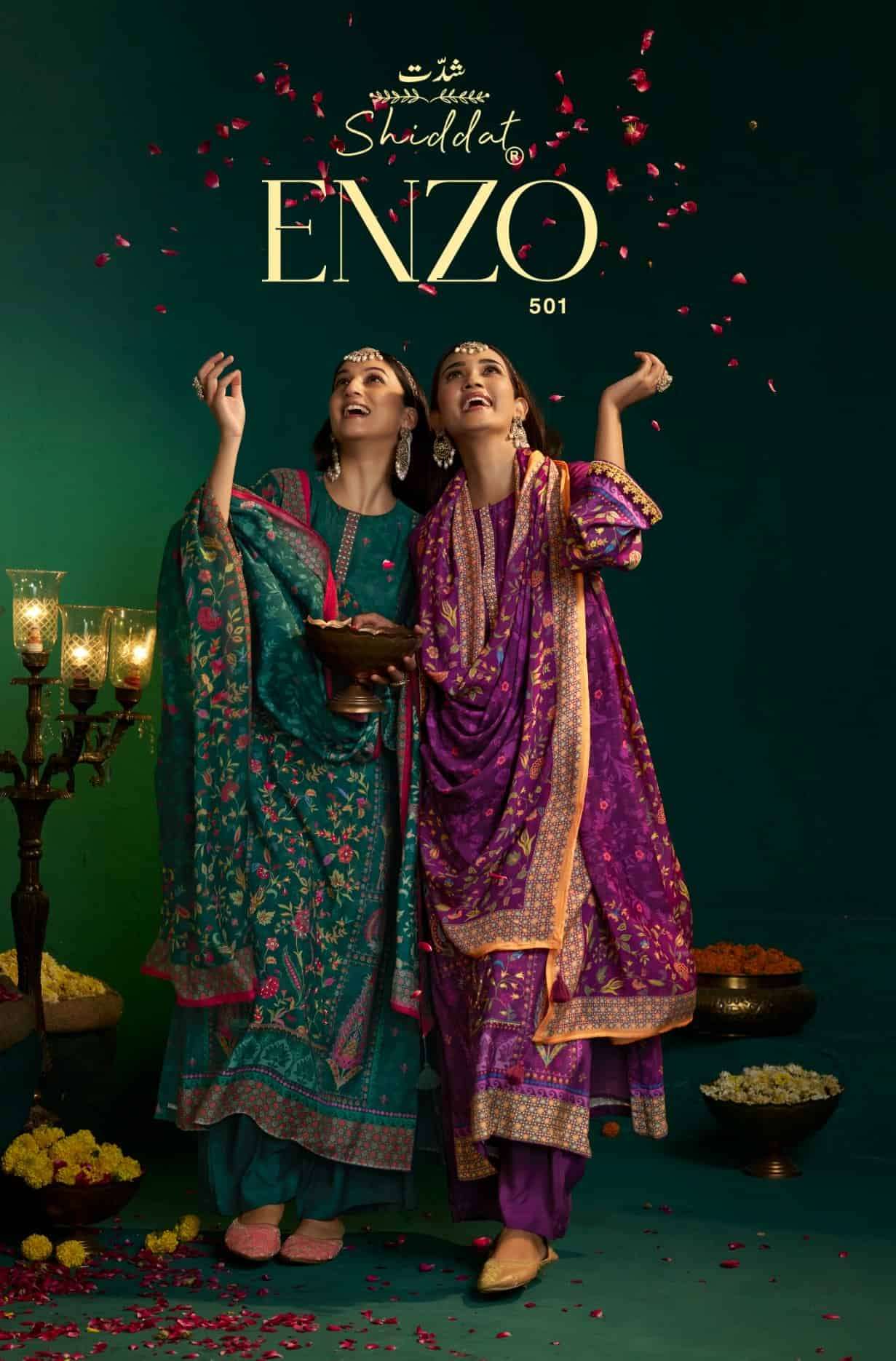 Shiddat Enzo 501 Viscose Muslin Dress Material