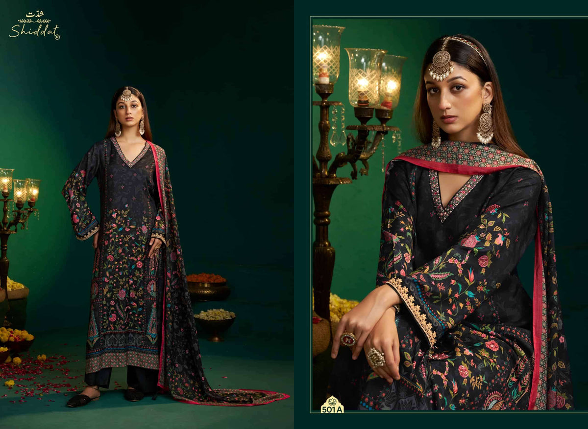 Shiddat Enzo 501 Viscose Muslin Dress Material