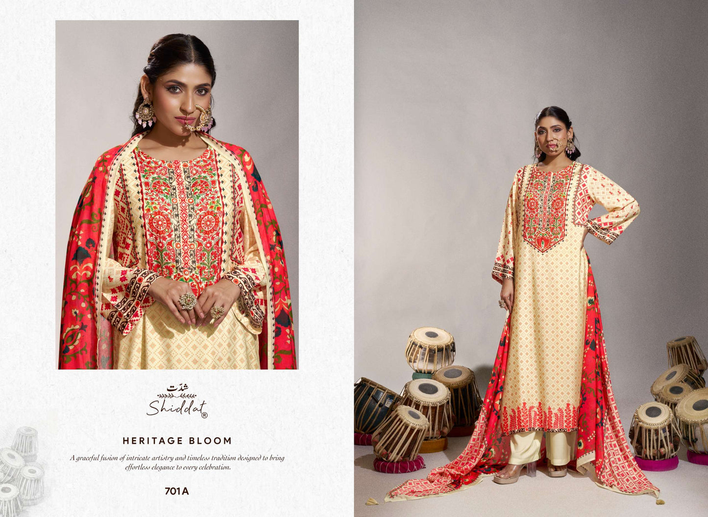 Shiddat Enzo 701 Viscose Muslin Dress Material