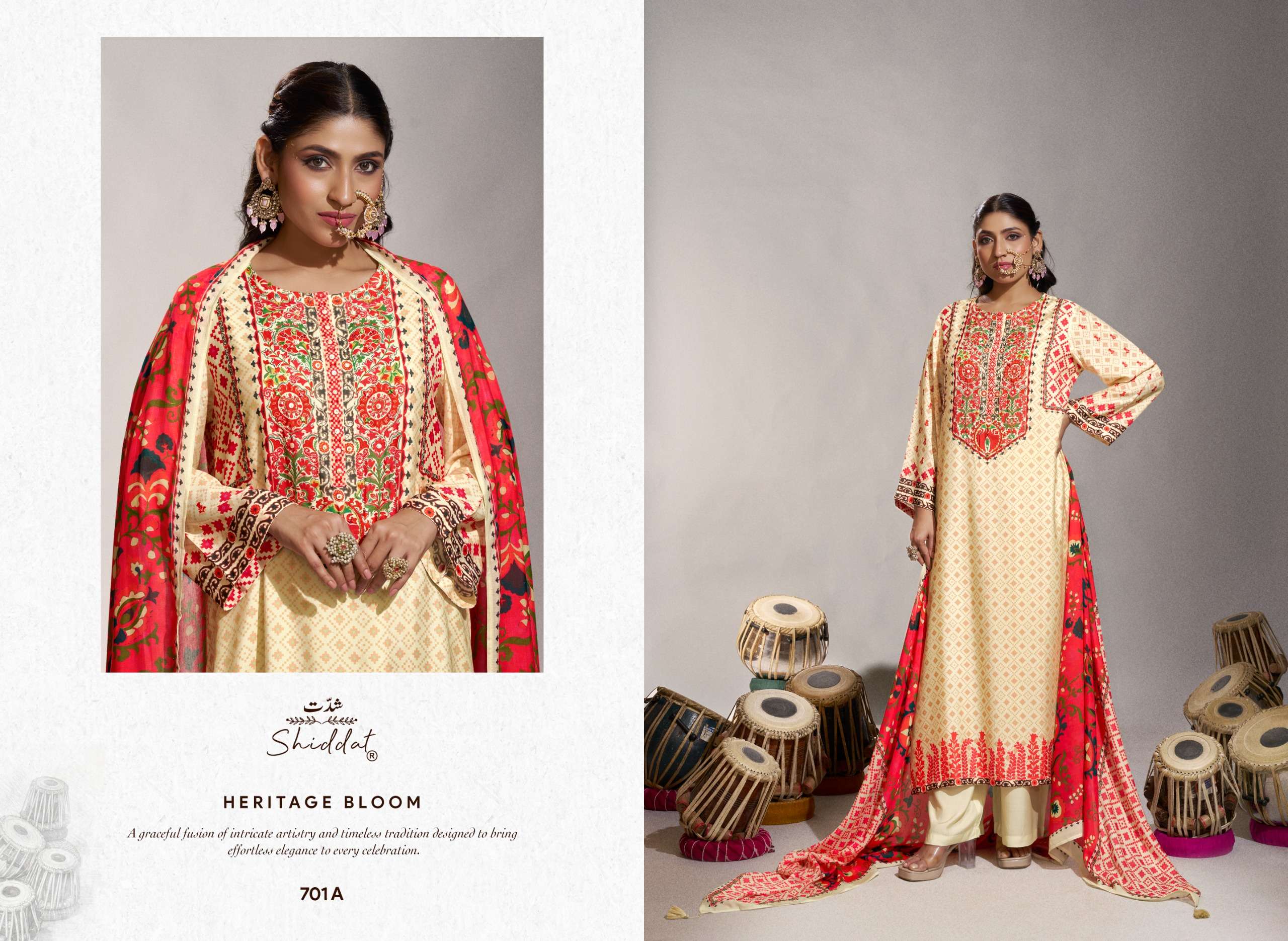 Shiddat Enzo 701 Viscose Muslin Dress Material