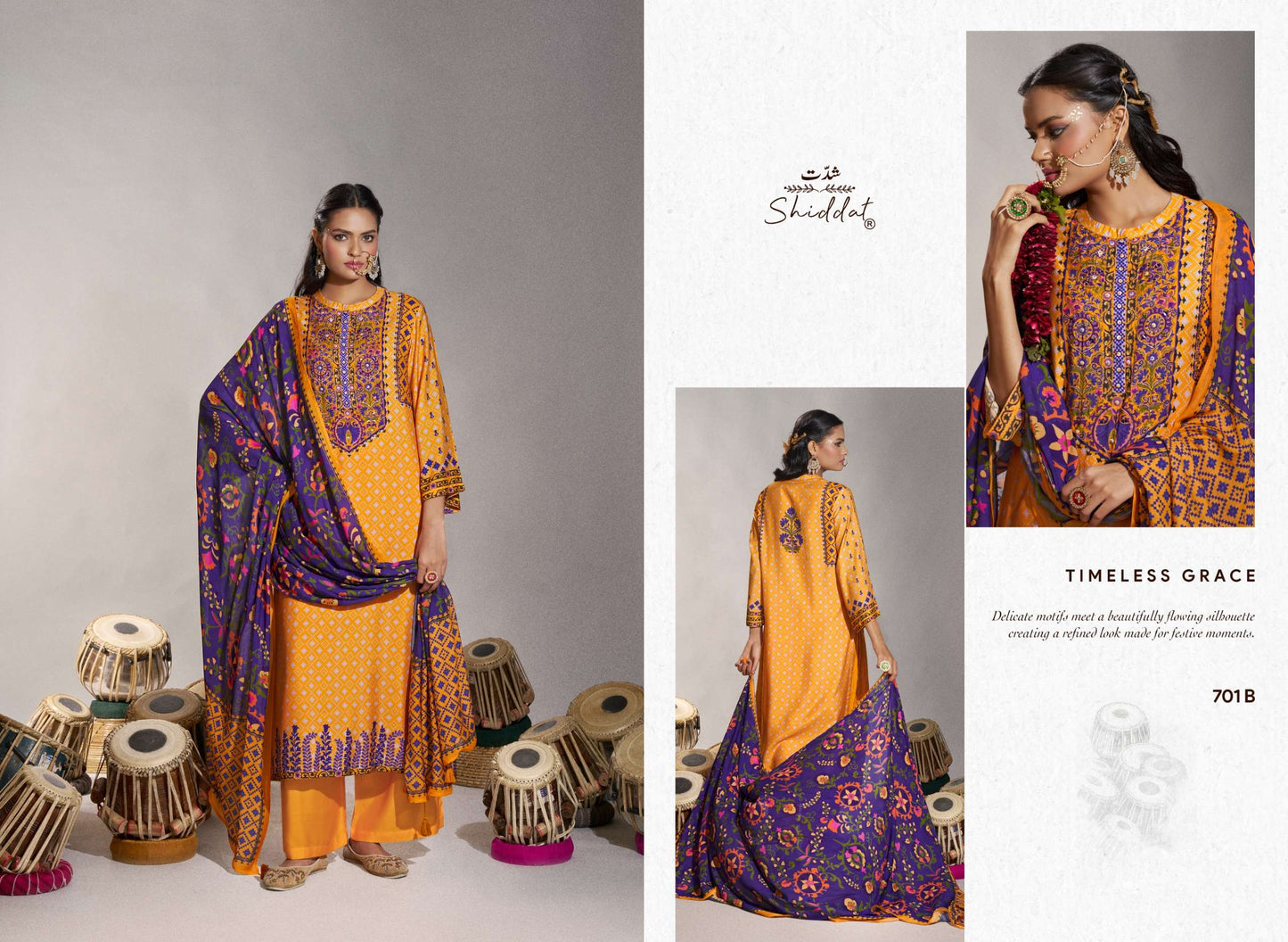Shiddat Enzo 701 Viscose Muslin Dress Material