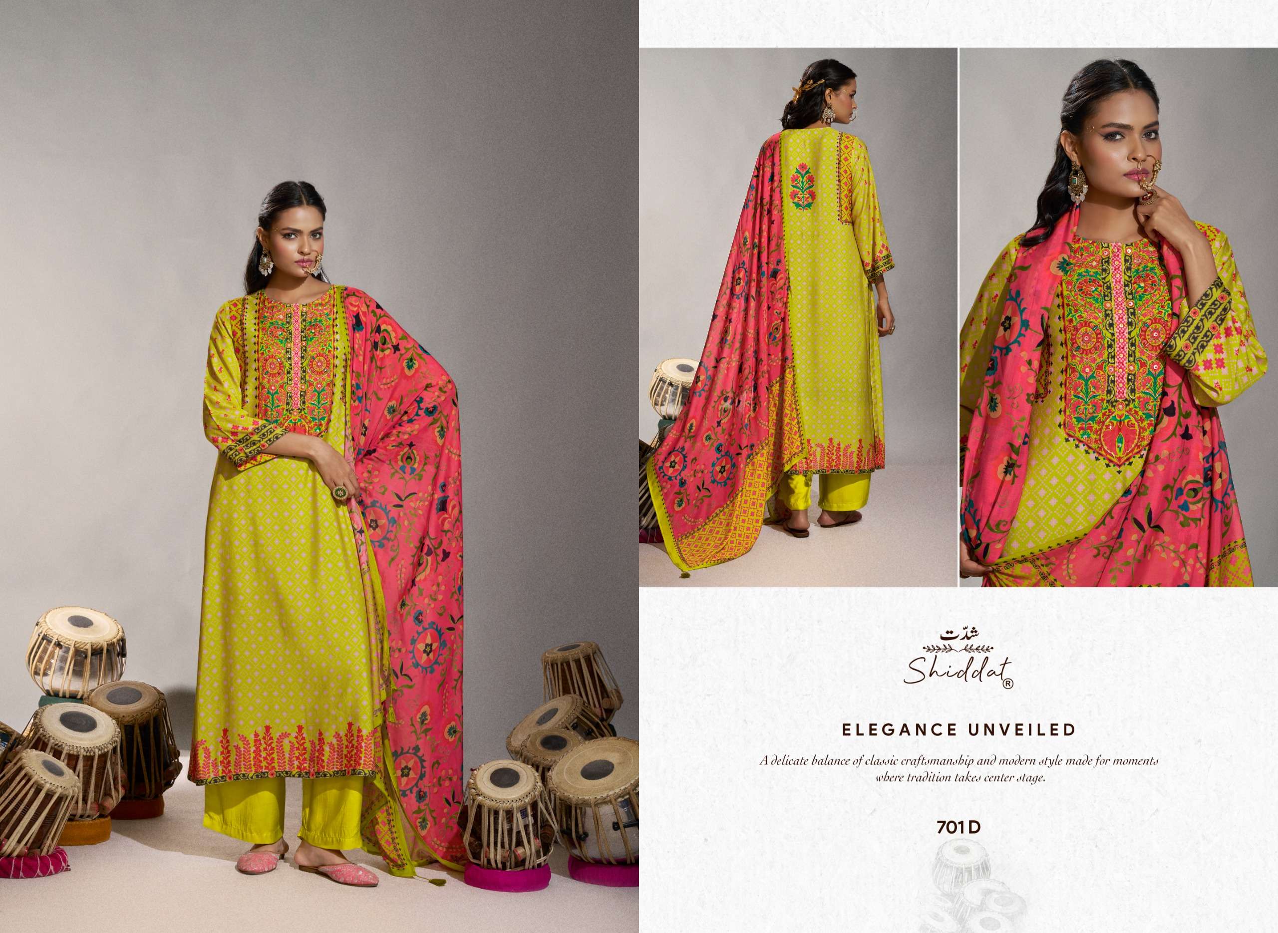 Shiddat Enzo 701 Viscose Muslin Dress Material