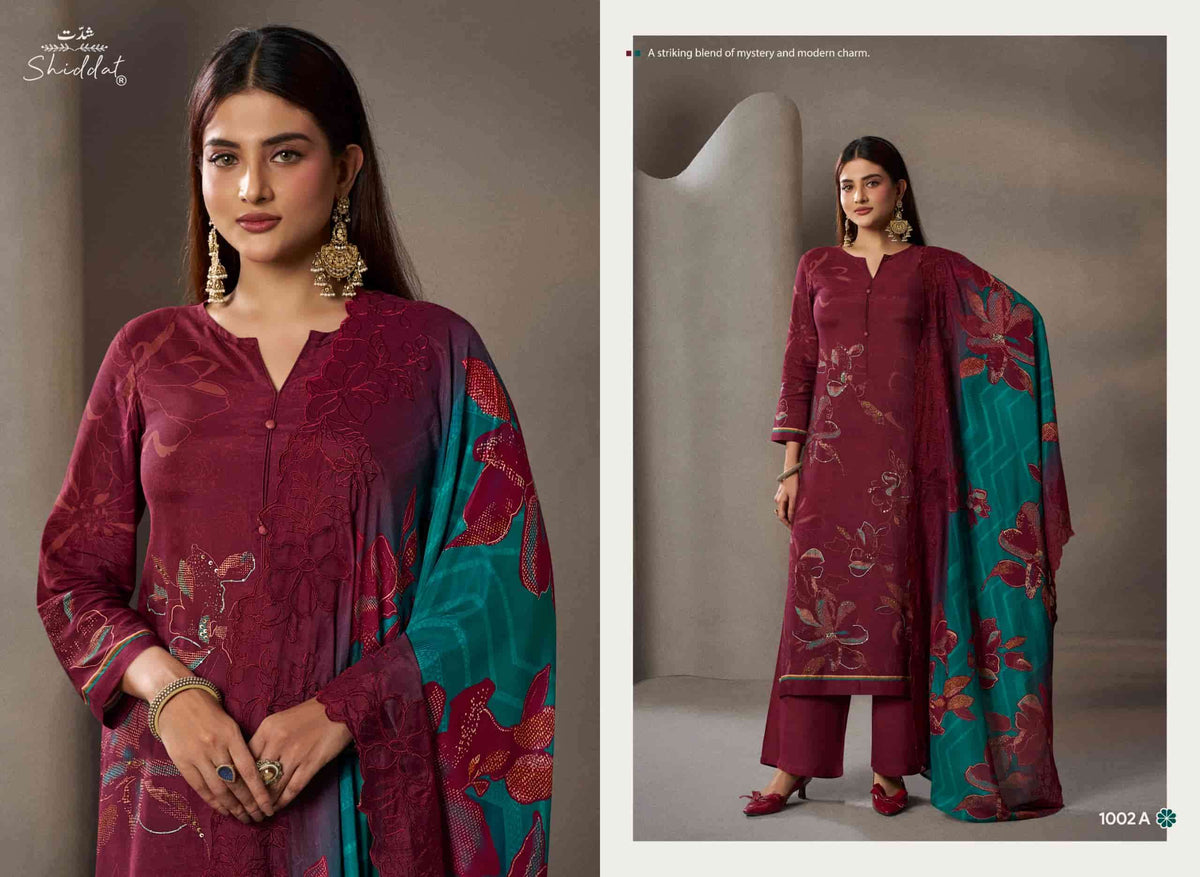 Shiddat Ikara 1002 Premium Designs Muslin Dress