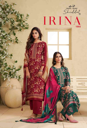 Shiddat Irina 1005 Muslin Dress Material - Amrah Wholesale