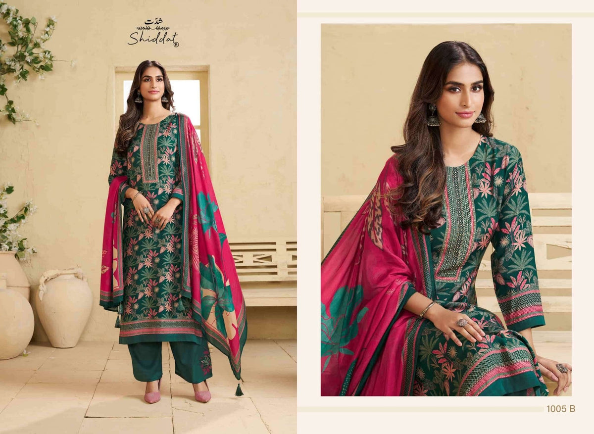 Shiddat Irina 1005 Muslin Dress Material - Amrah Wholesale