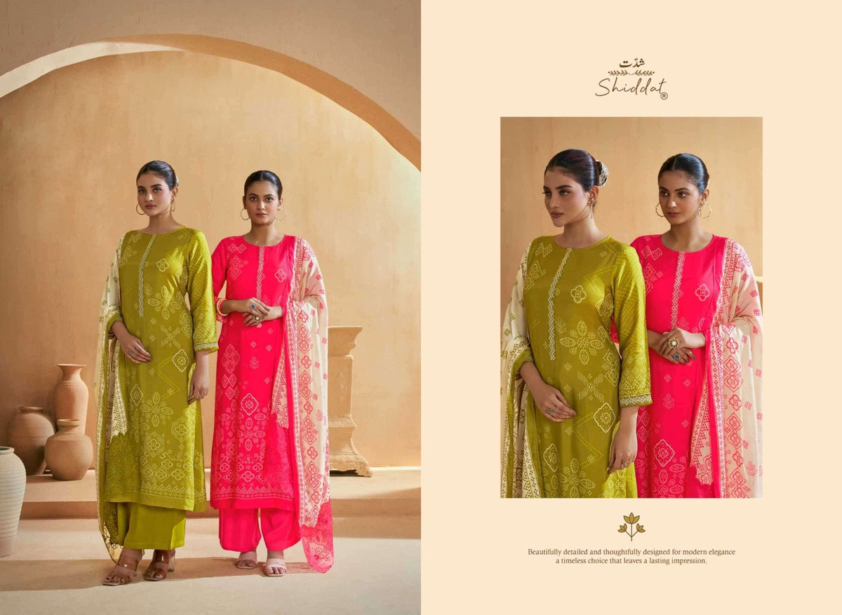 Shiddat Iris 1001 Pure Muslin Embroidered Dress Material - Amrah Wholesale