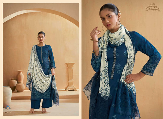 Shiddat Iris 1001 Pure Muslin Embroidered Dress Material - Amrah Wholesale