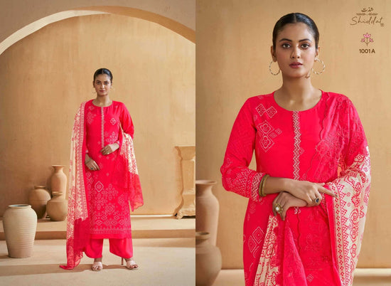 Shiddat Iris 1001 Pure Muslin Embroidered Dress Material - Amrah Wholesale