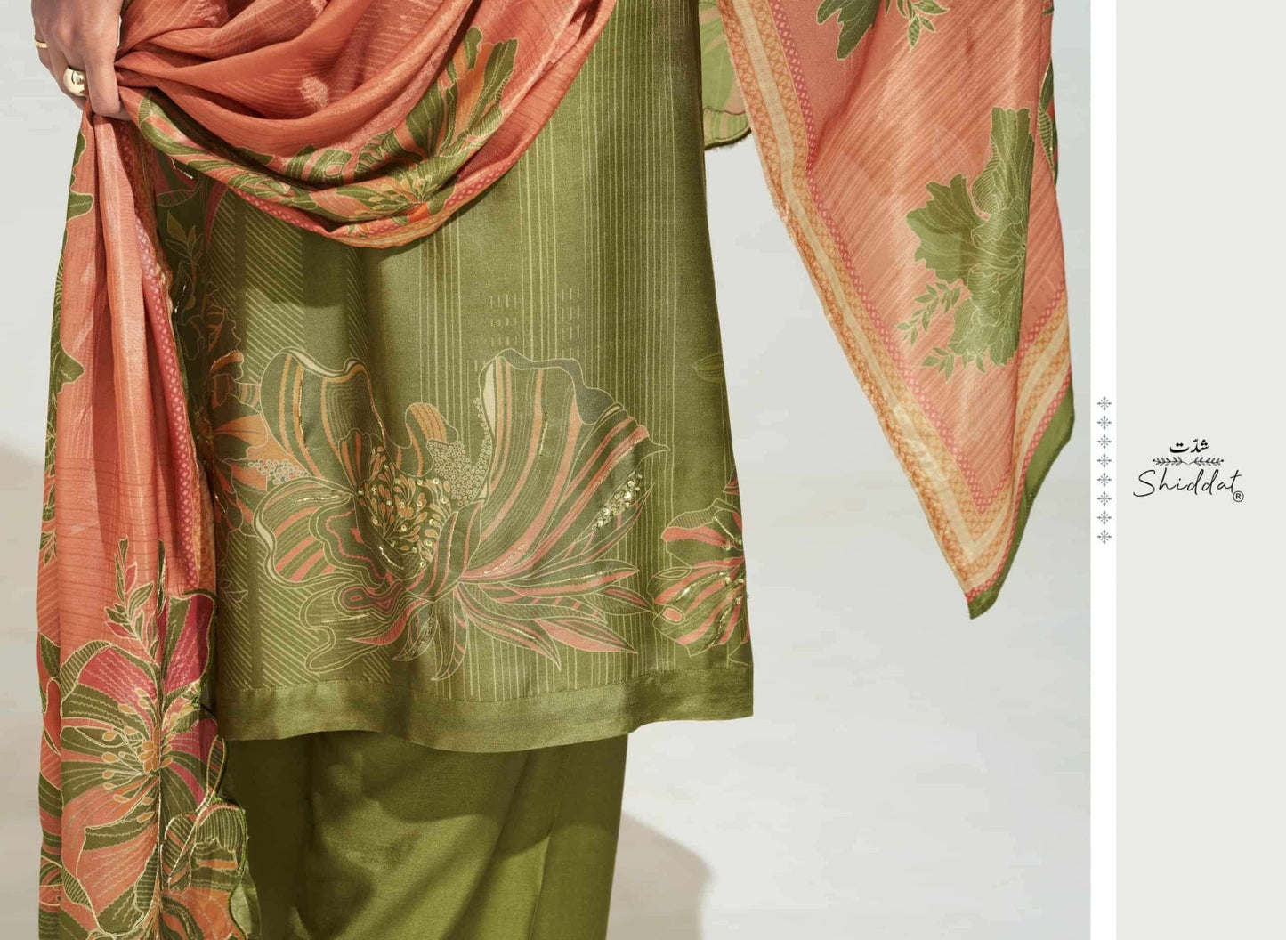 Shiddat Maris 1010 Digital Printed Muslin Dress Material - Amrah Wholesale