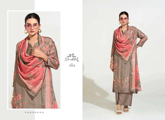 Shiddat Maris 1010 Digital Printed Muslin Dress Material - Amrah Wholesale
