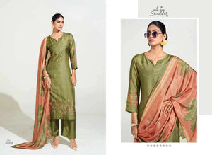Shiddat Maris 1010 Digital Printed Muslin Dress Material - Amrah Wholesale