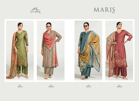 Shiddat Maris 1010 Digital Printed Muslin Dress Material - Amrah Wholesale