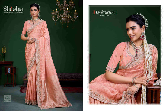 SHISHA KUM KUM VOL-9 Tissue Silk Embroidered Saree