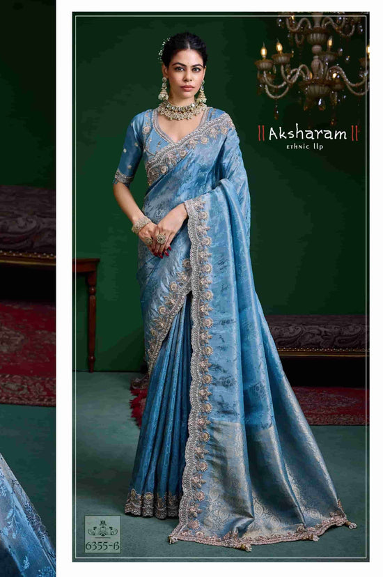 SHISHA KUM KUM VOL-9 Tissue Silk Embroidered Saree