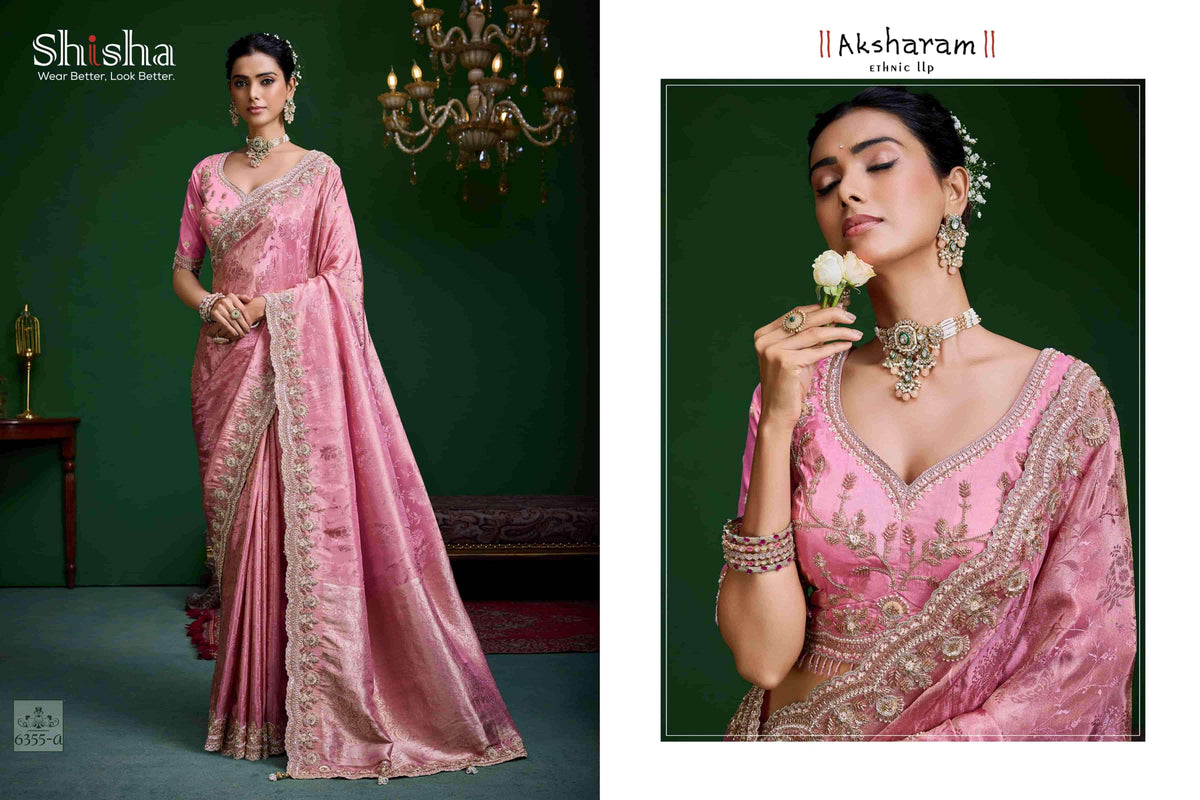 SHISHA KUM KUM VOL-9 Tissue Silk Embroidered Saree