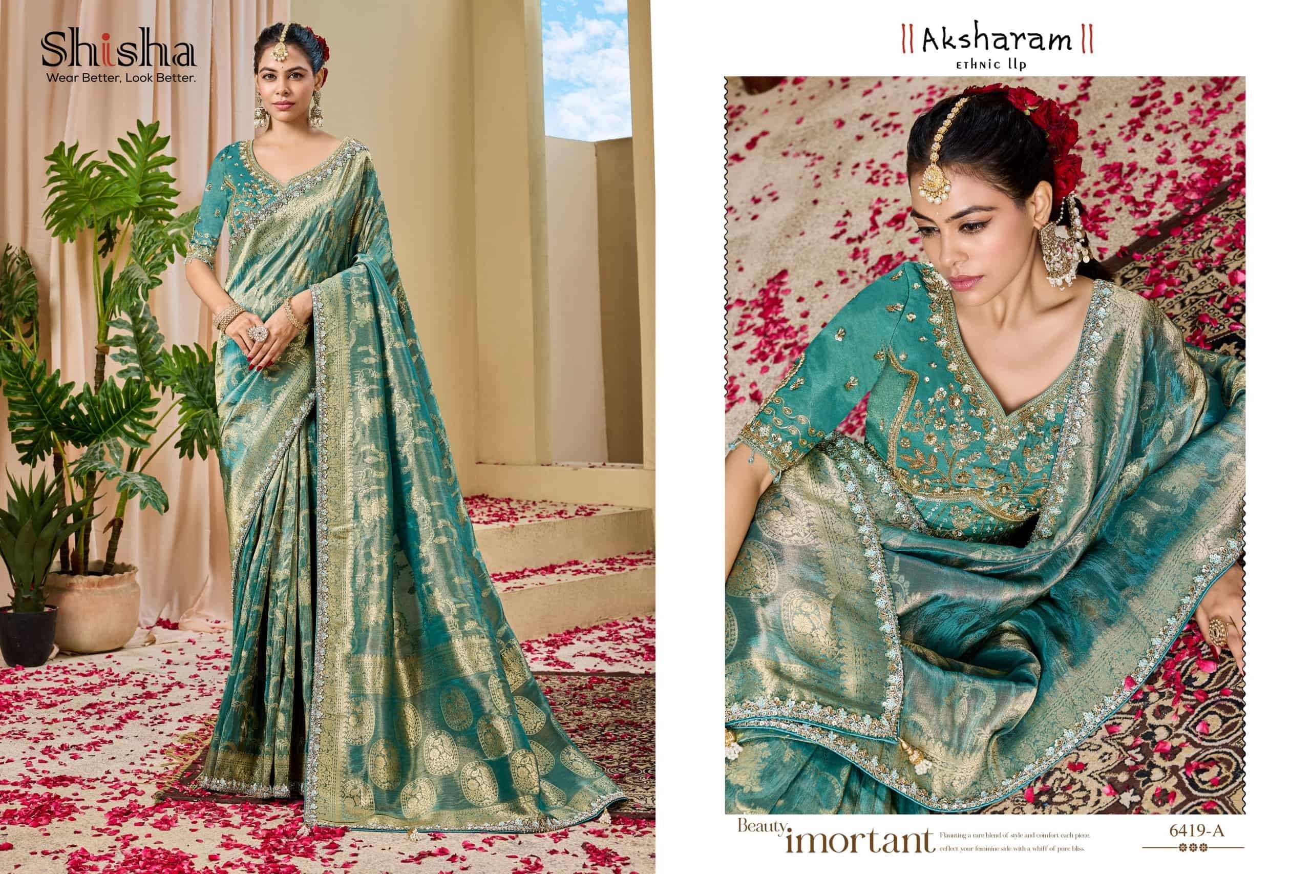 SHISHA KUMKUM VOL-10 Tissue Silk Saree