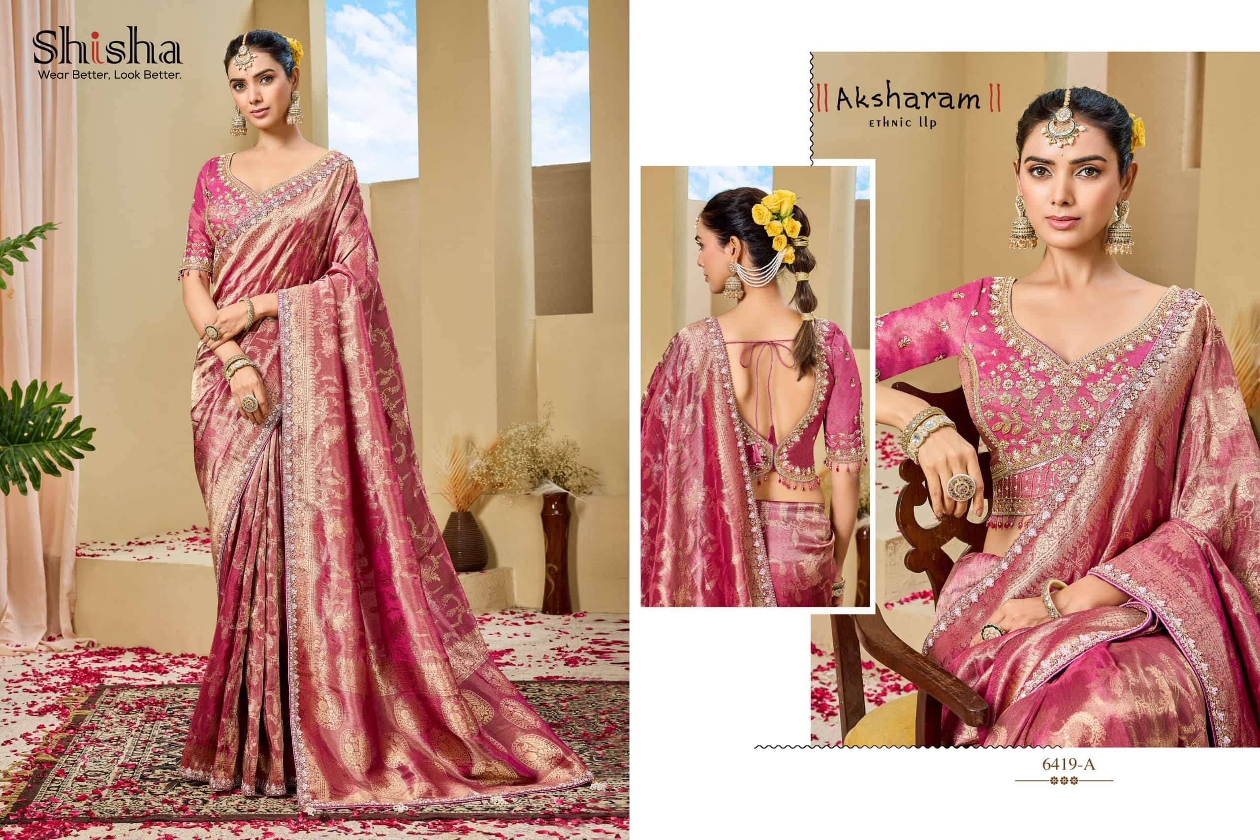 SHISHA KUMKUM VOL-10 Tissue Silk Saree